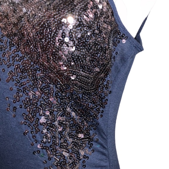 STUDIO Y: One Shoulder Sequin Embellished Top- Size Medium - Picture 10 of 12